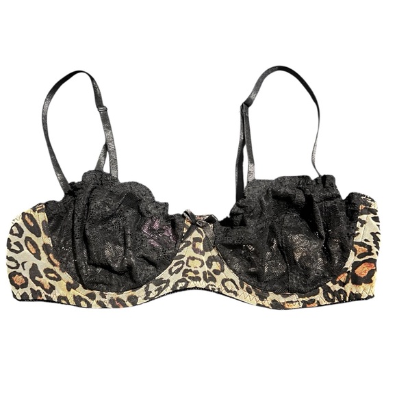 Sophie & me Leopard Print Black Lace Bra - Picture 1 of 2